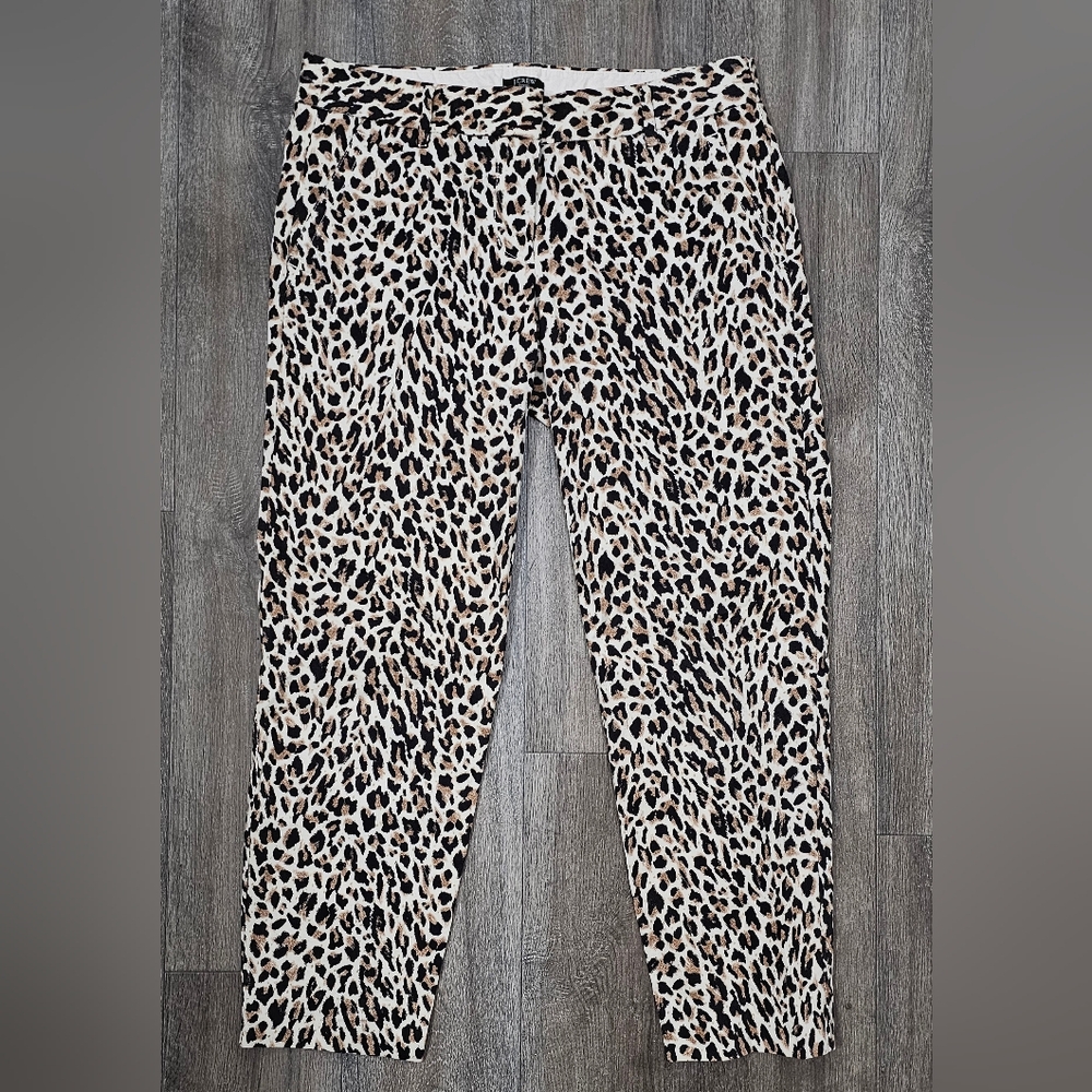 J. Crew Leopard Print Straight Leg Pants